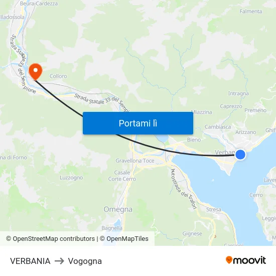 VERBANIA to Vogogna map