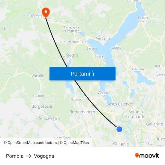 Pombia to Vogogna map