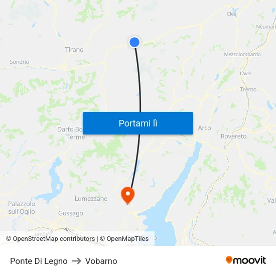 Ponte Di Legno to Vobarno map
