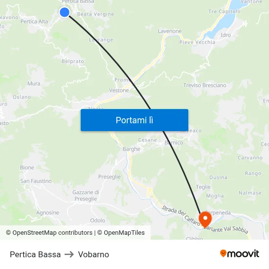 Pertica Bassa to Vobarno map