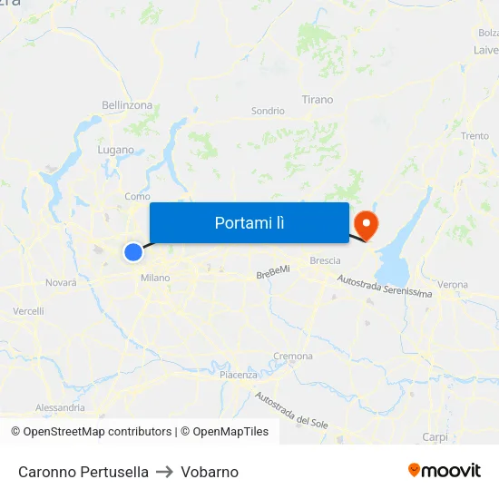 Caronno Pertusella to Vobarno map