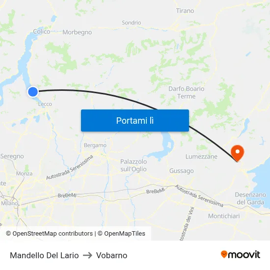 Mandello Del Lario to Vobarno map