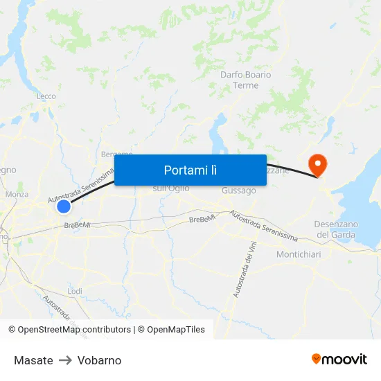 Masate to Vobarno map