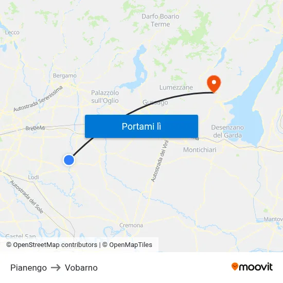 Pianengo to Vobarno map