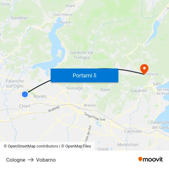 Cologne to Vobarno map