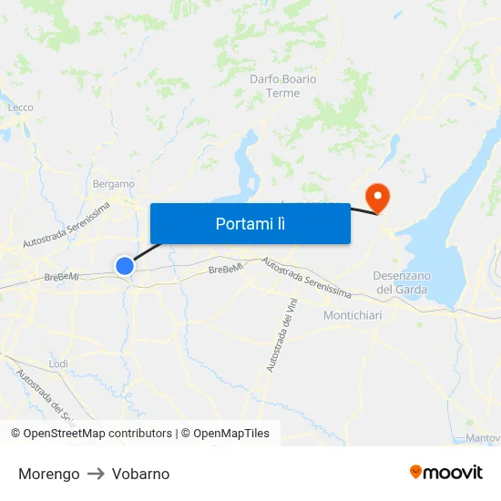 Morengo to Vobarno map