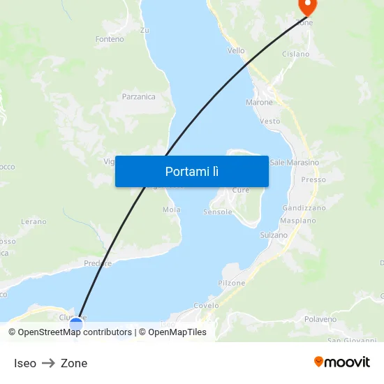 Iseo to Zone map