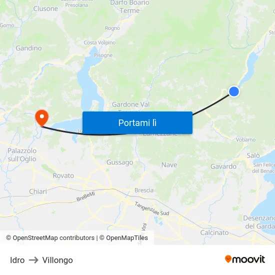 Idro to Villongo map