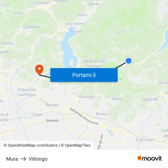 Mura to Villongo map