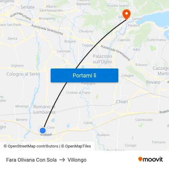 Fara Olivana Con Sola to Villongo map