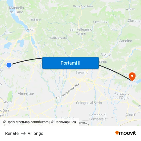 Renate to Villongo map