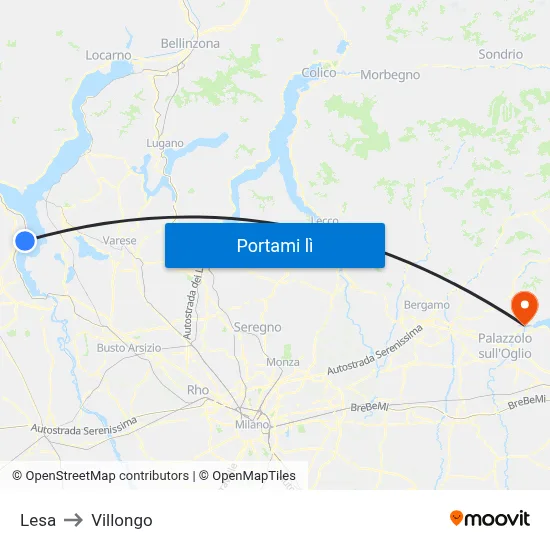 Lesa to Villongo map