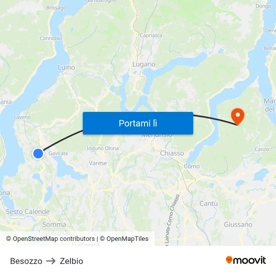 Besozzo to Zelbio map