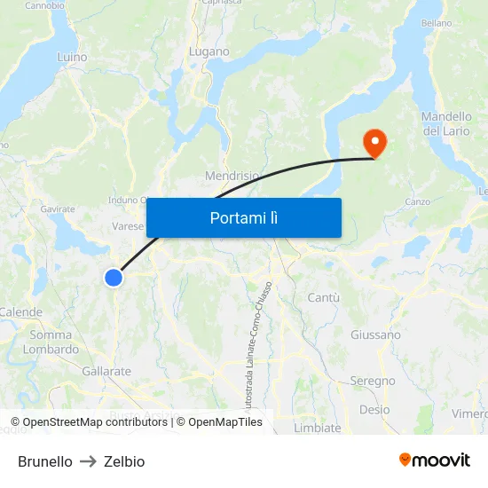 Brunello to Zelbio map
