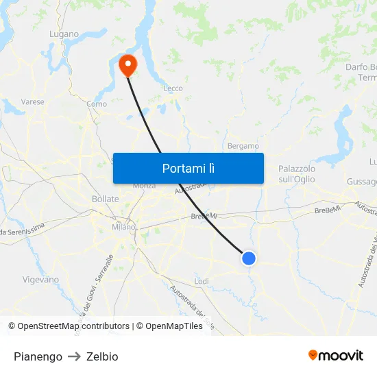 Pianengo to Zelbio map