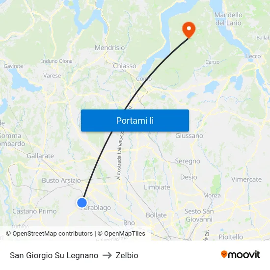 San Giorgio Su Legnano to Zelbio map