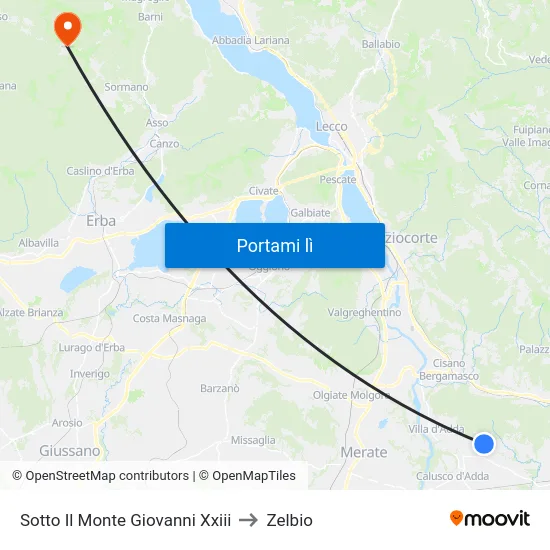 Sotto Il Monte Giovanni Xxiii to Zelbio map