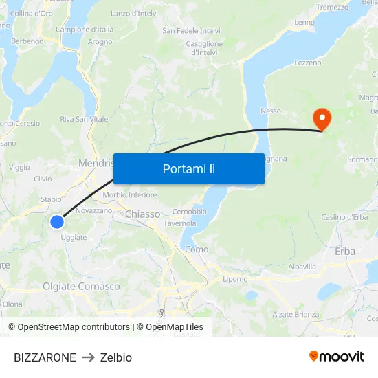 BIZZARONE to Zelbio map