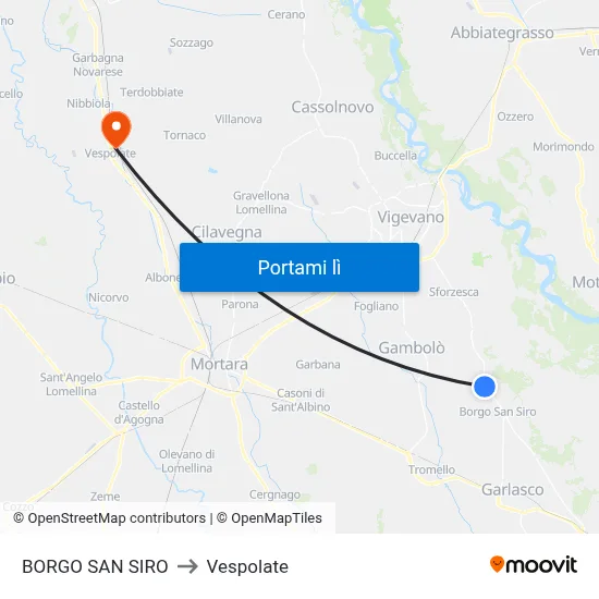 BORGO SAN SIRO to Vespolate map