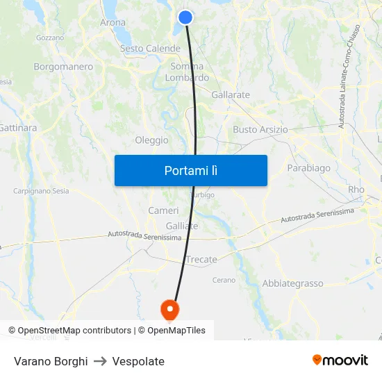 Varano Borghi to Vespolate map