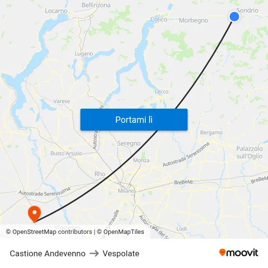 Castione Andevenno to Vespolate map