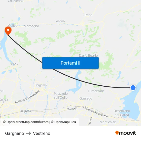 Gargnano to Vestreno map