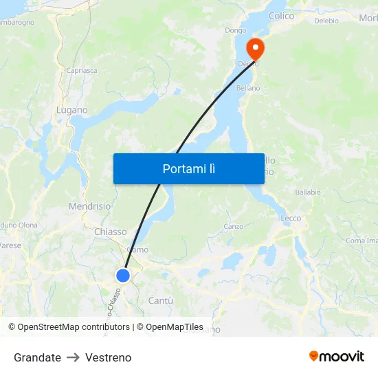 Grandate to Vestreno map