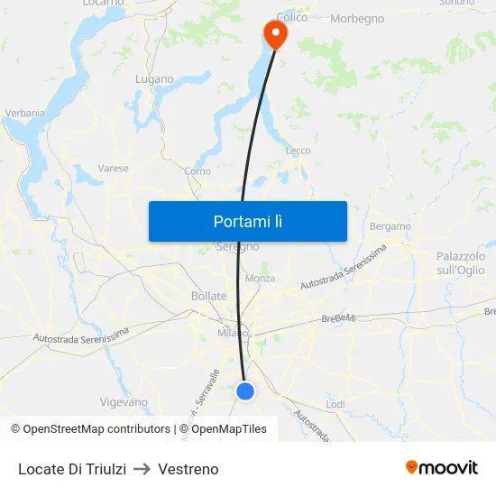 Locate Di Triulzi to Vestreno map