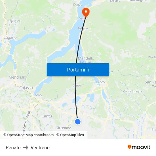 Renate to Vestreno map