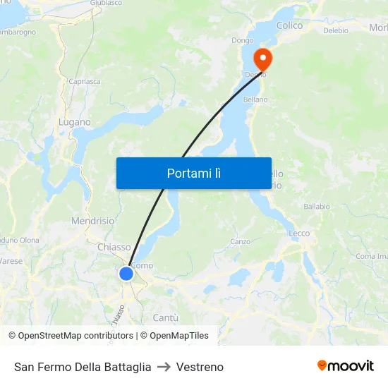 San Fermo Della Battaglia to Vestreno map