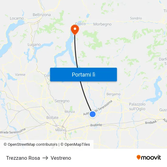 Trezzano Rosa to Vestreno map