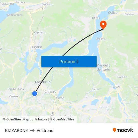 BIZZARONE to Vestreno map