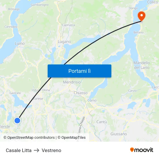 Casale Litta to Vestreno map