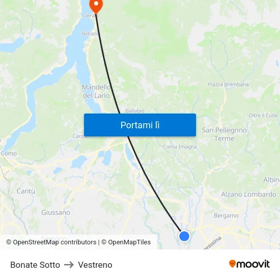 Bonate Sotto to Vestreno map