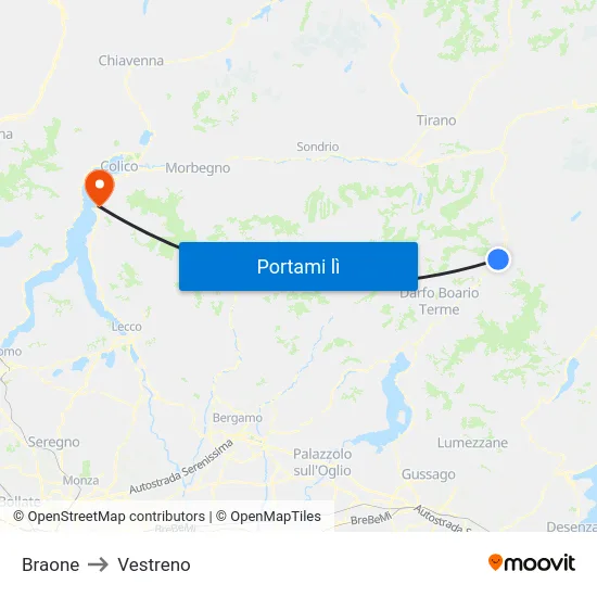 Braone to Vestreno map