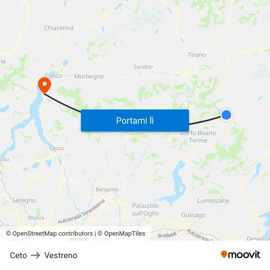 Ceto to Vestreno map