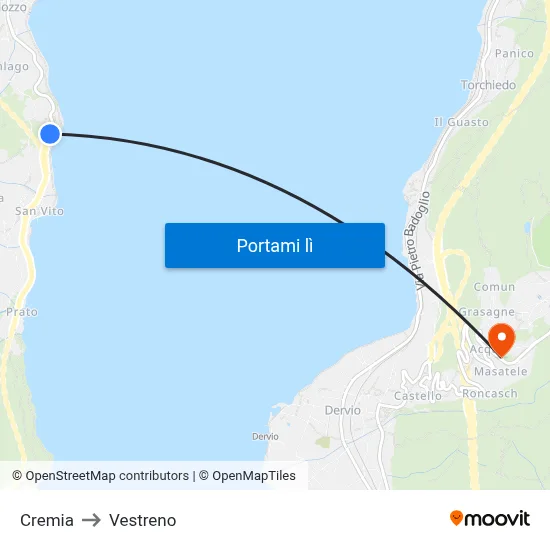 Cremia to Vestreno map