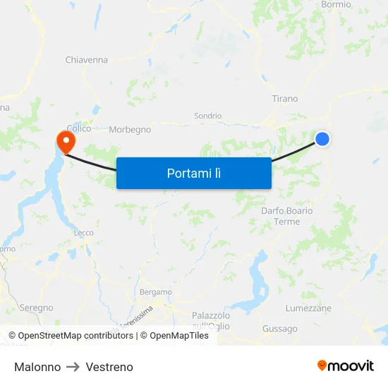 Malonno to Vestreno map