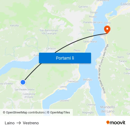 Laino to Vestreno map