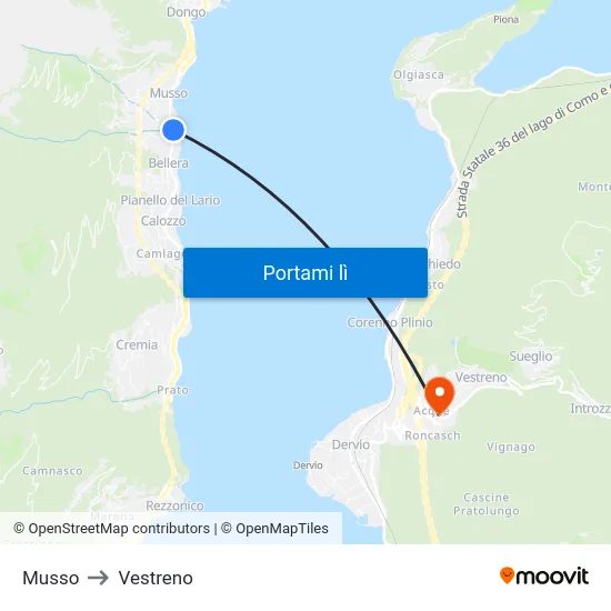 Musso to Vestreno map