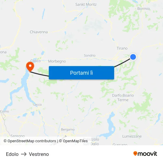 Edolo to Vestreno map