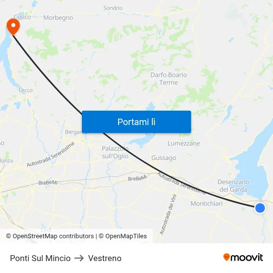 Ponti Sul Mincio to Vestreno map