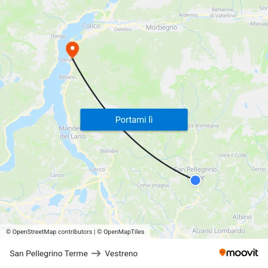 San Pellegrino Terme to Vestreno map