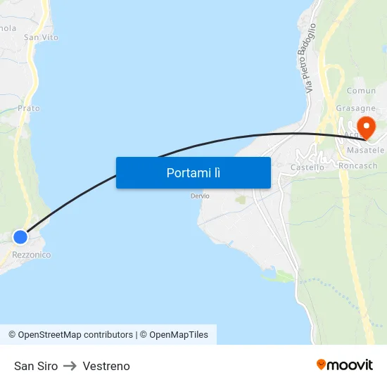 San Siro to Vestreno map