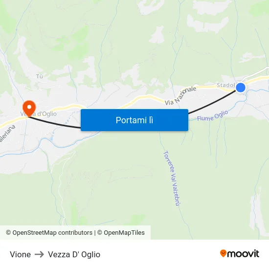 Vione to Vezza D' Oglio map