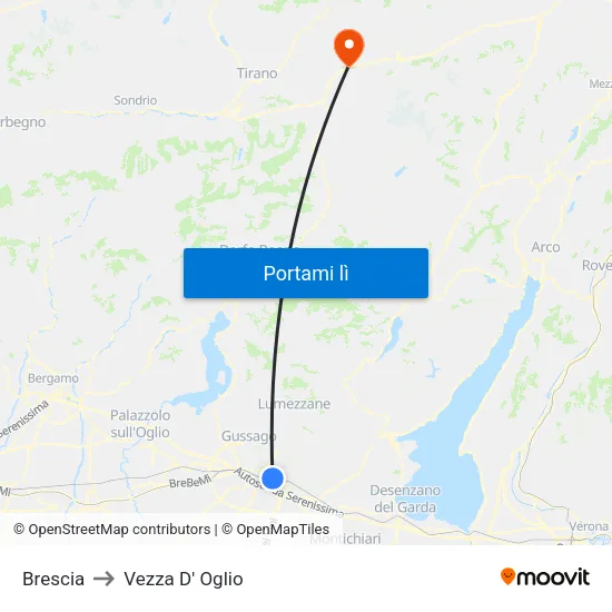 Brescia to Vezza D' Oglio map