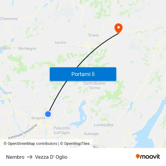 Nembro to Vezza D' Oglio map