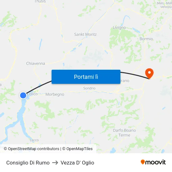 Consiglio Di Rumo to Vezza D' Oglio map