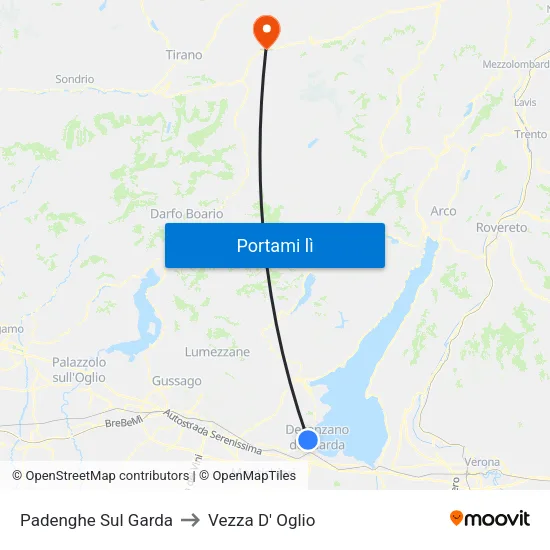 Padenghe Sul Garda to Vezza D' Oglio map
