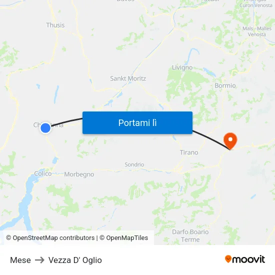 Mese to Vezza D' Oglio map